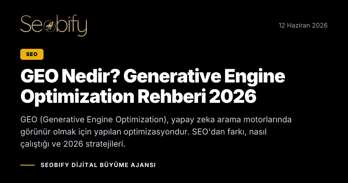 GEO - Generative Engine Optimization kavramını anlatan, yapay zeka arama motorlarını temsil eden dijital illüstrasyon