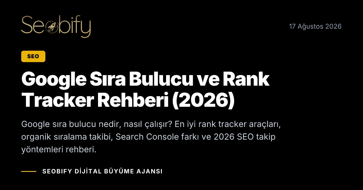 Google arama motorunda anahtar kelime sıralama takibini ve rank tracker araçlarını gösteren SEO illüstrasyonu