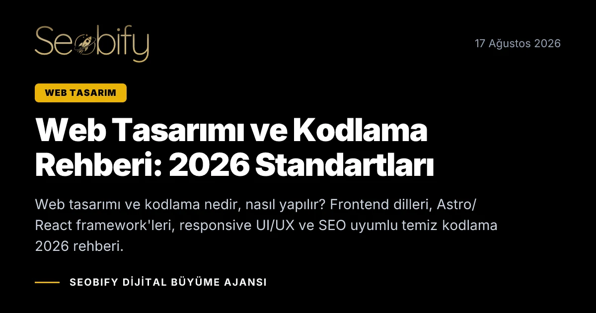 Modern web tasarımı ve kodlama dillerini, frontend mimarisini ve responsive tasarım prensiplerini gösteren web geliştirme illüstrasyonu