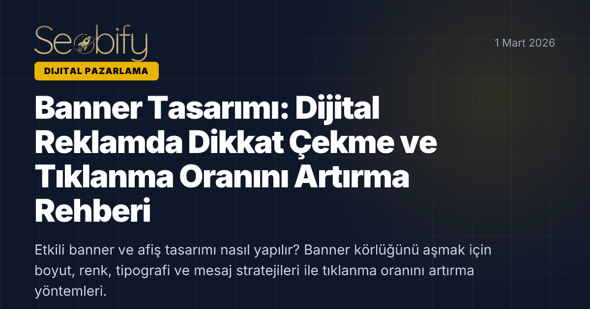 Dijital banner tasarım sürecini gösteren, farklı boyut ve format örnekleri içeren illüstrasyon