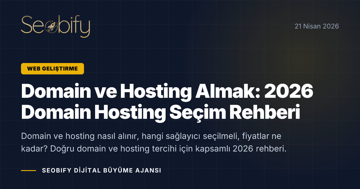 Domain ve hosting alma sürecini gösteren web altyapı görseli