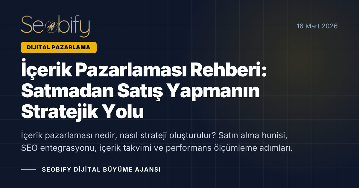 İçerik pazarlaması stratejisini gösteren, satın alma hunisi ve içerik formatları illüstrasyonu