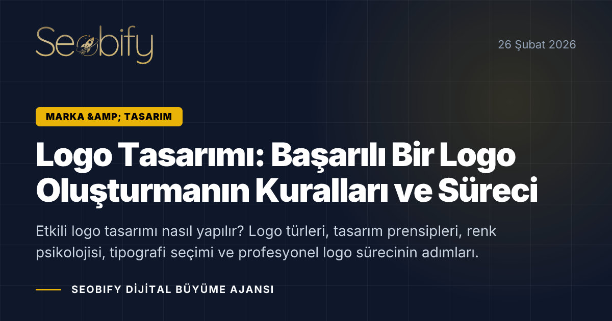 Logo tasarım sürecini gösteren, farklı logo türleri ve tasarım eskizleri illüstrasyonu