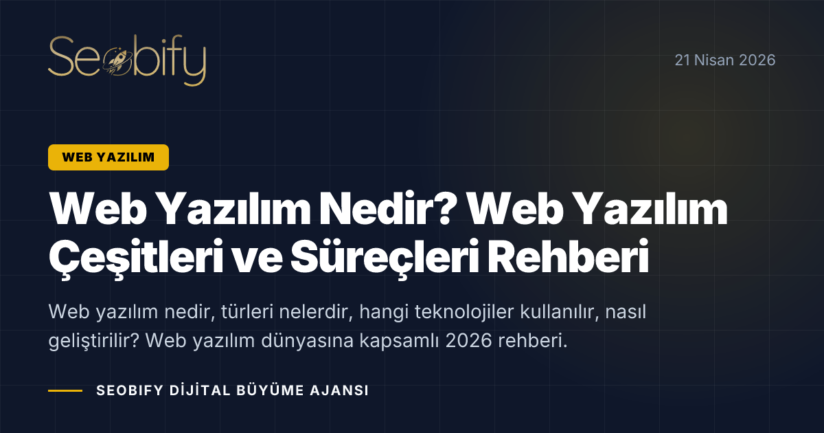 Web yazılım geliştirme sürecini gösteren kod ekranı ve teknoloji ikonları